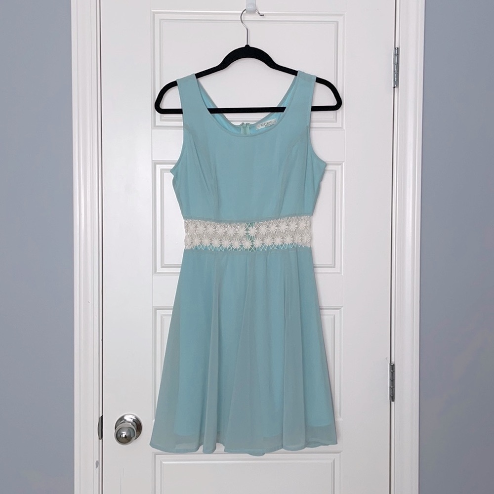 Turquoise dress with gorgeous cutout detail